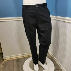 Good Threads Mens Black Flat Front High Rise Straight Leg Chino Pant Sz 34WX32L